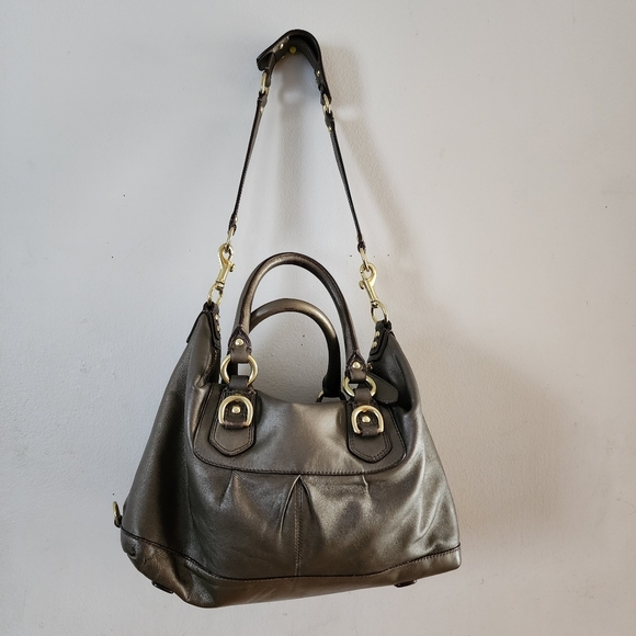 Coach Ashley Convertible Leather Metallic Satchel Handbag Purse F15445 - Picture 11 of 16